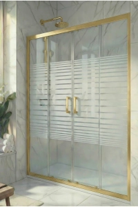 Duşakabin Ön Cephe Altın 5mm Çizgili Yükseklik 190 Cm